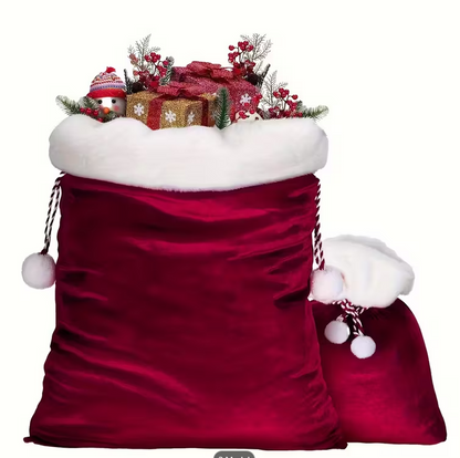 Santa Gift Bags Set – Large & Small Christmas Sacks