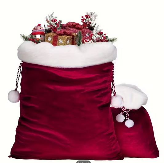 Santa Gift Bags Set – Large & Small Christmas Sacks