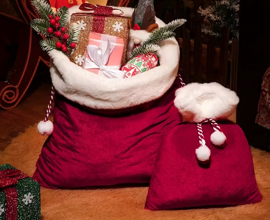 Santa Gift Bags Set – Large & Small Christmas Sacks